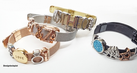 Steinchen Schieber für Mesh Armbänder